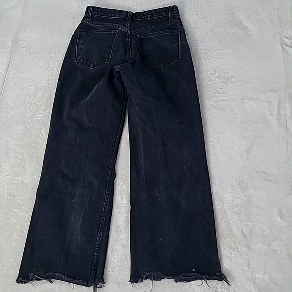 Zara Womens Jeans Size 4 Black Distressed Ripped Straight Leg Raw Hem Grunge Y2K - Picture 14 of 15